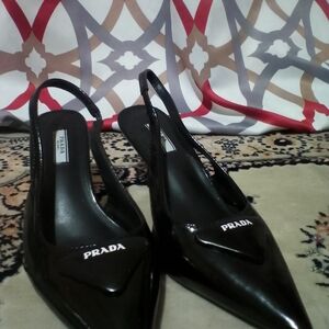Prada Women's Black Slingback Heels